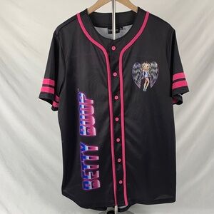 Betty Boop Black Shirt with Pink Trim and Graphic Size M